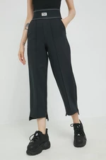Kalhoty Fila dámské, černá barva, jednoduché, high waist