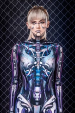 Halloween Costumes Women 2021 - Sexy Robot Woman Halloween Costumes - Blue Glow in the Dark Costume Adult