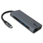 USB Hub NGS WONDER USB-C/HDMI, 2x USB 3.0, RJ-45, USB-C, SD, micro SD (WONDERDOCK7) sivý USB hub • USB-C pripojenie • konektory: 1× HDMI, 2× USB 3.0, 