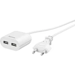 Hama  00133750 USB nabíjačka do zásuvky (230 V) Výstupný prúd (max.) 2.4 A 2 x USB 2.0 zásuvka A, USB 2.0 zásuvka B
