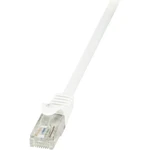LogiLink CP2071U RJ45 sieťové káble, prepojovacie káble CAT 6 U/UTP 5.00 m biela s ochranou 1 ks