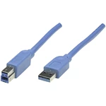 Manhattan #####USB-Kabel #####USB 3.2 Gen1 (USB 3.0 / USB 3.1 Gen1) #####USB-A Stecker, #####USB-B Stecker 3.00 m modrá