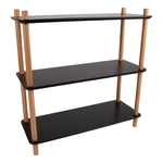 Čierny regál s bambusovými nohami Leitmotiv Cabinet Simplicity, 80 x 82.5 cm Čierny regál s bambusovými nohami Leitmotiv Cabinet Simplicity, 80 x 82.5 cm
