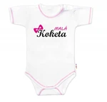 Body krátký rukáv s vtipným textem Baby Nellys, Malá Koketa, holka, vel. 80 (9-12m)