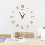 Large 3D DIY Wall Clock Roman Numerals Clock Frameless Mirror Surface Wall Sticker Home Décor for Li