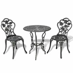 Záhradný bistro set 3 ks liaty hliník Dekorhome Zelená,Záhradný bistro set 3 ks liaty hliník Dekorhome Zelená