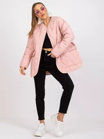 Rue Paris Callie Women's Round Neckline Jacket - powder pink