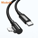 MCDODO 36W USB-C for Lightning Data Cable 90° Elbow Auto Power Off Fast Charging Data Transmission Cord Line 2m long For