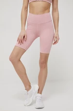 Tréninkové šortky adidas Performance Optime HG1418 dámské, růžová barva, hladké, high waist