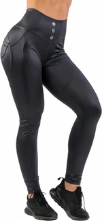 Nebbia High Waist Glossy Look Bubble Butt Pants Volcanic Black XS Fitness spodnie