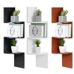 Woodyhome 3 Tier Floating Wall Shelves Corner Shelf Storage Display Bookcase for Home Living Room