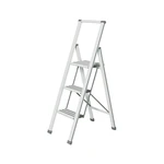 Biele skladacie schodíky Wenko Ladder Alu, 127 cm