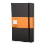 Čierny linajkový zápisník v pevnej väzbe Moleskine, 192 strán