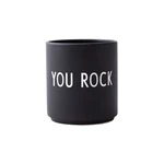 Čierny porcelánový hrnček Design Letters Favourite You Rock