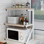 3-Tier Microwave Oven Stand Wood Spice Rrack Kitchen Receive Multi-layer Sauce Bottles Spice Rack Shelf