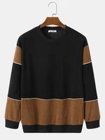 Mens Color Block Contrast Line Detail Long Sleeve Sweatshirts
