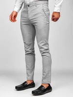 Pantaloni gri-deschis chinos Bolf 0016