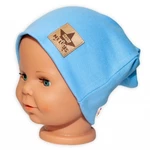 Baby Nellys Hand Made Dětská funkční čepice s dvojitým lemem - sv. modrá, vel. 110 (4-5r)