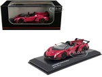 Lamborghini Veneno Roadster Magenta with Red Line 1/64 Diecast Model Car by Kyosho