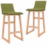 Barové židle 2 ks látka / buk Dekorhome Zelená