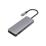 Dokovacia stanica PLATINET USB-C/USB-C PD, HDMI, SD, Micro SD, 2x USB 2.0, USB 3.0 (PMMA9822) sivá dokovacia stanica • pripojenie cez USB-C • 1× HDMI 