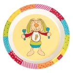 SIGIKID Melamin baby talířek Rainbow Rabbit zajíc se silikonem 21,5 cm
