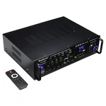 Sunbuck 12V/220V 2000W Wireless Digital Audio HIFI Amplifier bluetooth Stereo Karaoke Amplifier 2 MIC Input FM RC Home T