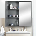 Privmedi Mirror Cabinet Wall-mounted Toilet Washstand Mirrors Bathroom Mirrored Toilet Hand Washing Dressing Mirror Stor