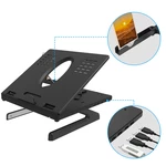 Laptop stand Adjustable Foldable Heat Dissipation with USB Hubs for Mobile Phone Tablet Laptop