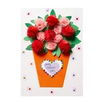 M1642 DIY Handmade 3D Mother's Day Greeting Card Set Carnation Flower Paper Anniversary Birthday Thanksgiving Cards Gift