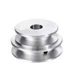 Aluminum Alloy Double Groove 60&50MM Pulley Wheel 8-20MM Fixed Bore Pulley for Motor Shaft 10MM Belt