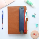 1Pcs Mini Pencil Case Tied to A Notebook with Elastic Buckle Bookmark Pen Case for Easy Carrying Office Students Station