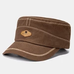 Banggood Design Men Solid Color Retro Keep Warm Outdoor Flat Hat Military Hat