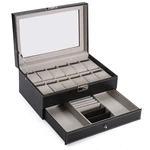 PU Leather Display Case Watches Storage Box Plastic Organizer for Jewelry Watch Accessories