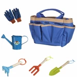 6Pcs Kids Gardening Tools Children Shovel Spade Fork Set Tote Bag Garden Yard