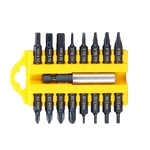 BROPPE 1/4 Inch Hex Shank 17 In 1 Screwdriver Bits Alloy Steel Connecting Rod Cross Slotted Hexagon Socket Screwdriver B