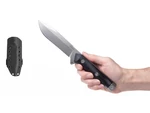 Nůž s pevnou čepelí M73 Kontos ANV® – Šedá čepel – Stone Wash, Černá (Barva: Černá, Varianta: Šedá čepel – Stone Wash)