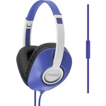 KOSS UR23iB  Hi-Fi slúchadlá Over Ear cez uši Headset, regulácia hlasitosti modrá