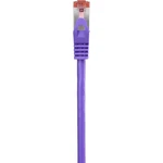 Renkforce RF-3432062 RJ45 sieťové káble, prepojovacie káble CAT 6 S/FTP 15.00 cm fialová s ochranou, pozlátené kontakty,