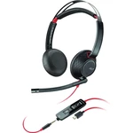 Plantronics C5220 Blackwire telefónne headset USB-C, jack 3,5 mm káblový na ušiach čierna