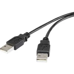 Renkforce #####USB-Kabel USB 2.0 #####USB-A Stecker, #####USB-A Stecker 1.00 m čierna pozlátené kontakty