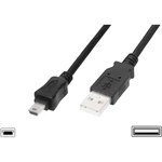 Digitus #####USB-Kabel USB 2.0 #####USB-A Stecker, #####USB-Mini-B Stecker 1.00 m čierna guľatý, dvojžilový tienený