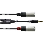 Cordial  audio káblový adaptér [1x jack zástrčka 3,5 mm - 2x XLR zástrčka] 3.00 m čierna