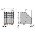 Pružinová svorkovnice WAGO 746-2312, 10.00 mm², Pólů 12, šedá, 8 ks