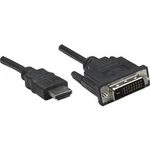 HDMI / DVI kabel Manhattan [1x HDMI zástrčka - 1x DVI zástrčka 24+1pólová] černá 1.00 m