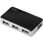 USB 2.0 hub Digitus DA-70220, 4 porty, 70 mm, černá, stříbrná