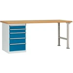 Dílenském COMBI model 3 s masivní deskou, Šxhxv = 1500 x 700 x 840 mm Manuflex WC5101.5007 WC5101.5007
