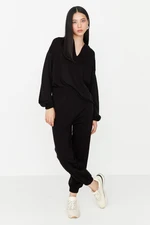 Trendyol Black Collar Detailed Knitwear Top and Bottom Set