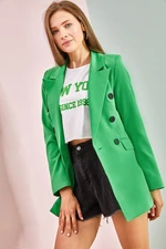 Bianco Lucci Women's Circle-Button Atlas Jacket