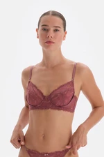 Dagi Dusty Rose Lace Underwire Hollow Bra